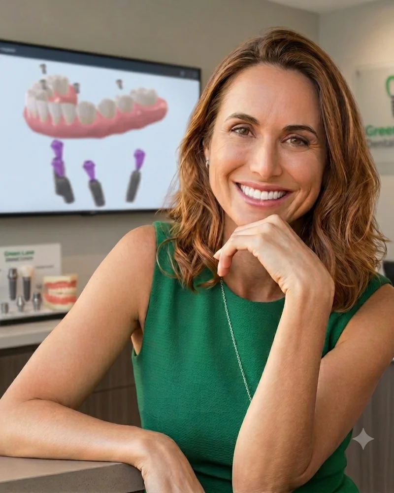 Confident smiling patient after All-on-4 dental implant treatment